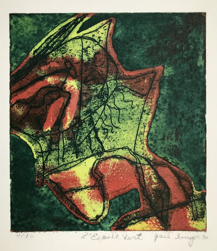 gravure de Gail Singer, L'esprit vert (1970)