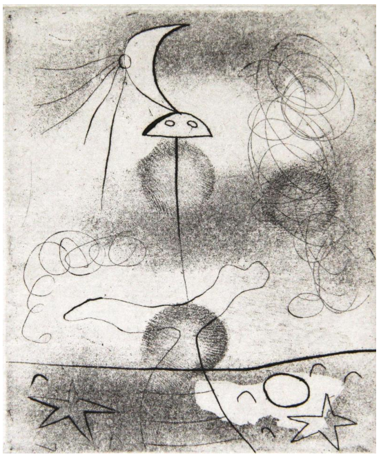 gravure Joan Miró, datant de 1937. Collection Atelier Contrepoint.