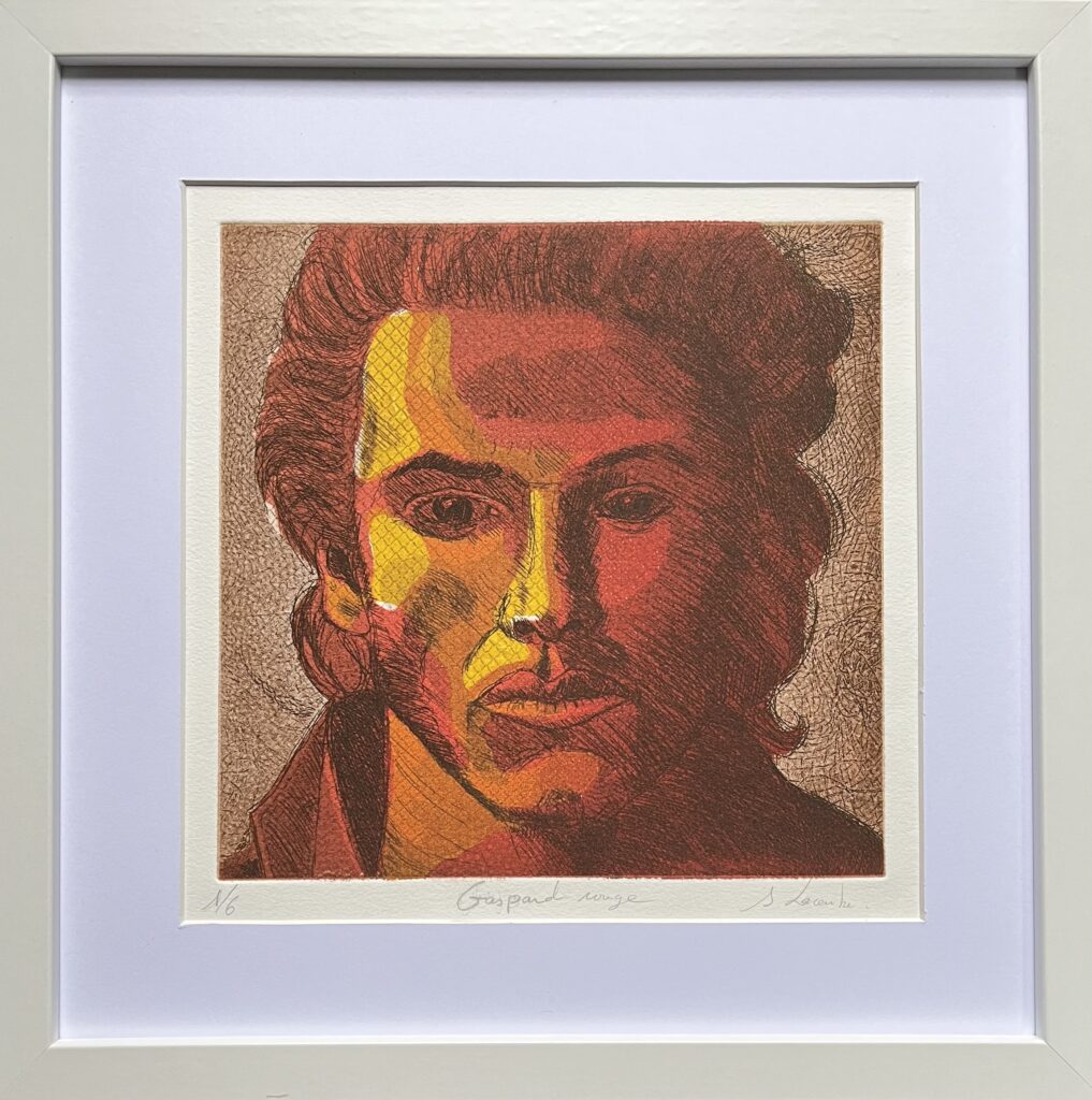 gravure de Sébastien Lacombe, Gaspard - Variation autour de trois couleurs (2025)