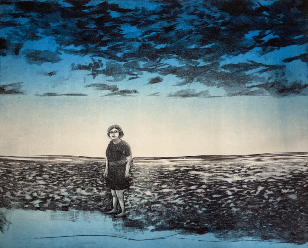 gravure de Jérôme Lebrun, Teresa (2025), 50 x 60 cm, burin, eau-forte.